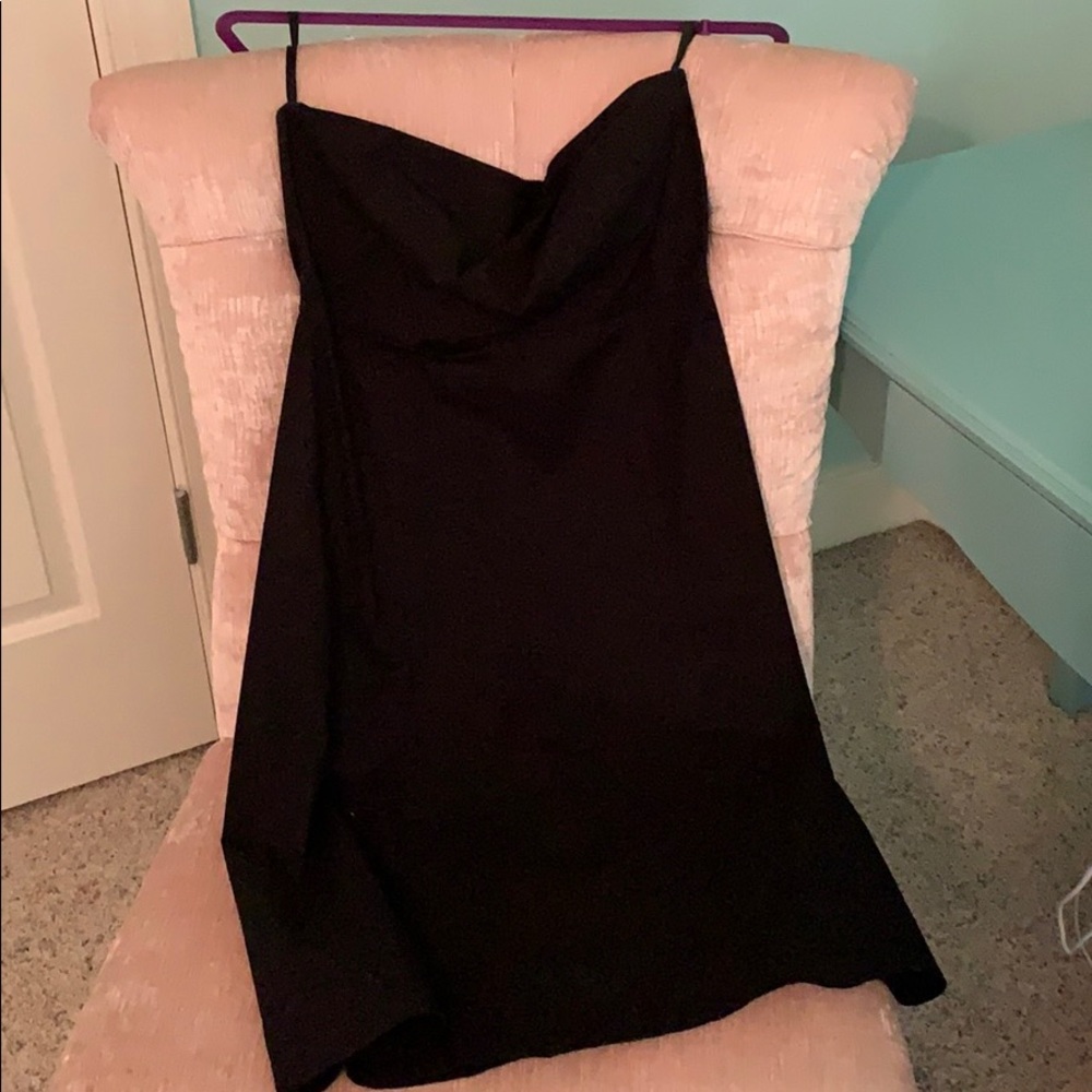 Black strapless dress